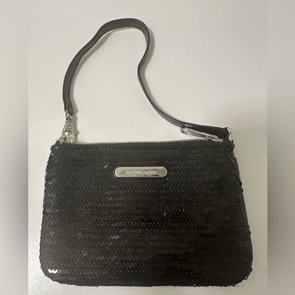 Michael Kors Black Clutch with Shimmering Finish